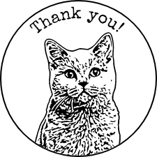 Cat's thank you stamp